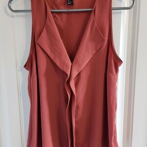 Forever 21 Sleeveless Ruffle-Trim Camisole - Terra Cotta Colored